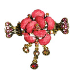 Haargreifer Haarspange Blume Vintage-Look Metall rosa gold 4472d